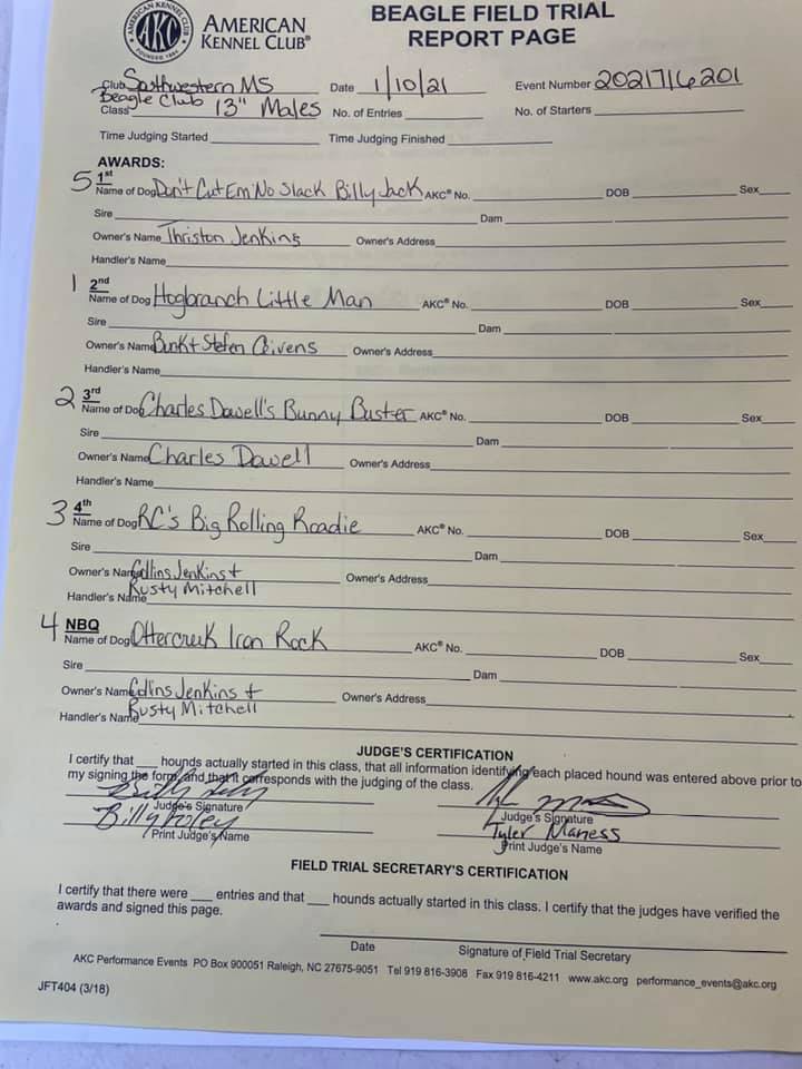 13in males paperwork